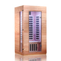 JL9101BTL - 1 Single Person Indoor Sauna Room with LED Light Bluetooth Low EMF FAR Infrared Sauna In Okoume & Hemlock Wood