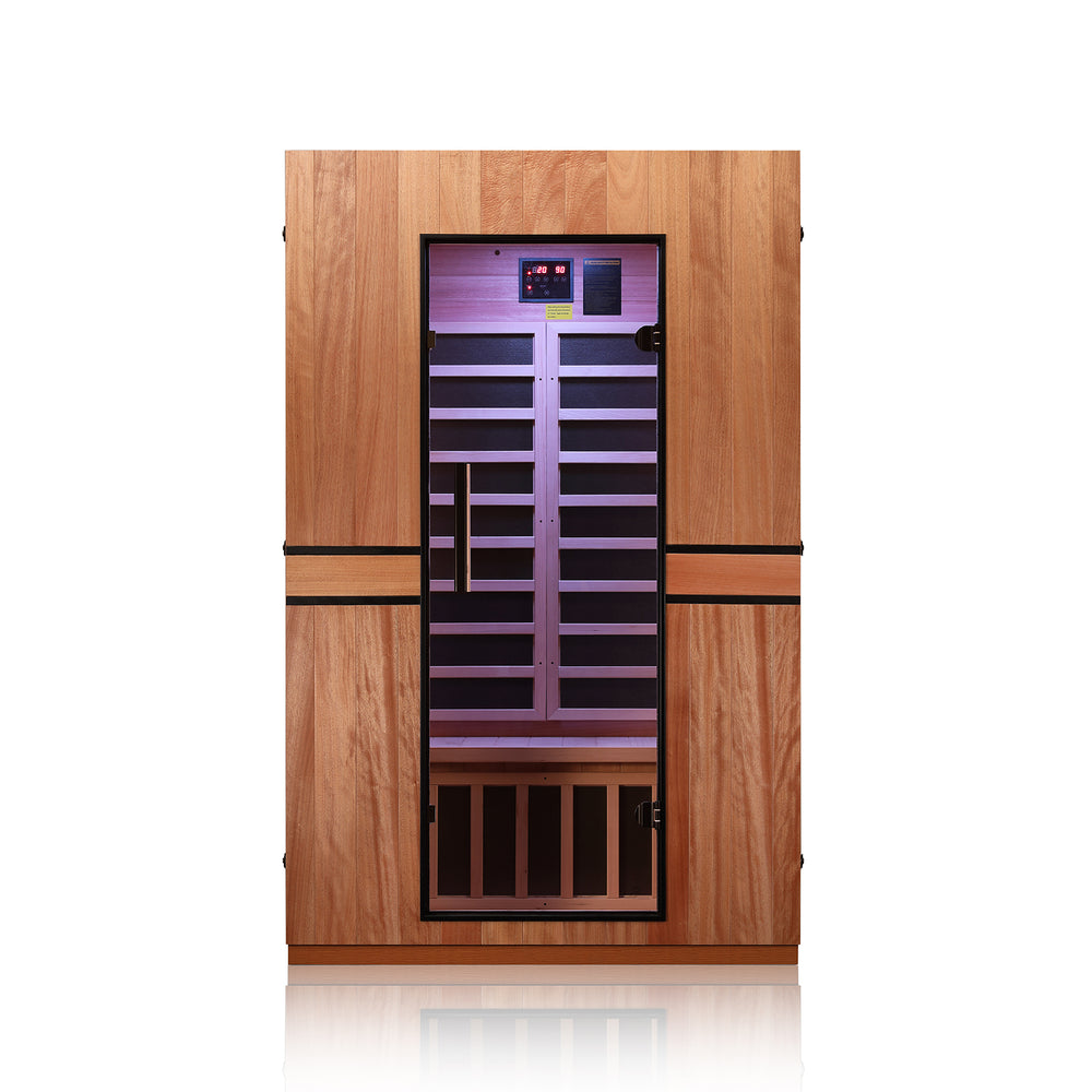 JL9302 - 2-Person Indoor FAR Infrared Sauna, Bluetooth, Canadian Hemlock & Okoume Wood