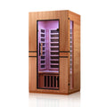 JL9401 - 1 Single Person Indoor Bluetooth Low EMF FAR Infrared Sauna In Okoume & Hemlock Wood
