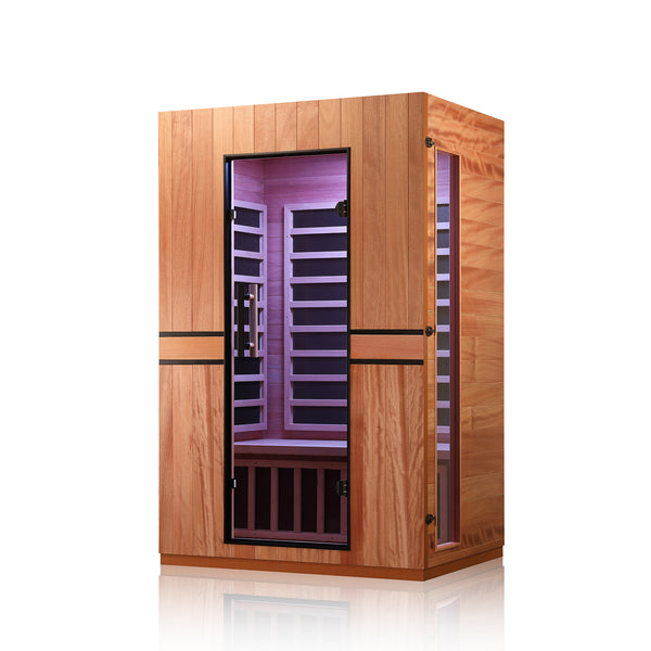JL9302 - 2-Person Indoor FAR Infrared Sauna, Bluetooth, Canadian Hemlock & Okoume Wood